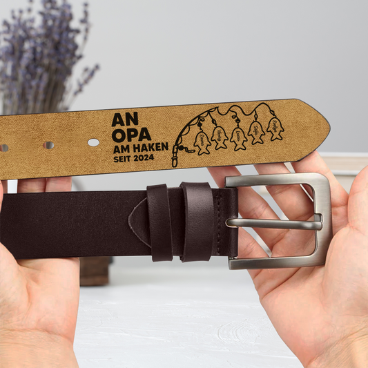 8094JGE2 an papa am haken personalisiertes geschenk gurtel papaopa fische 8094jskab