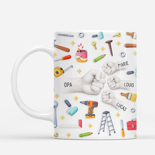 8096MGE2 3d druck effekt faustgruss werkzeug personalisiertes geschenk opapapa tasse 8096m3xnb