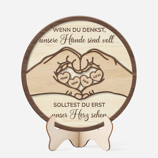 8108QGE1 wenn du denkst meine hande sind voll solltest du erst mein herz sehen personalisiertes geschenk holzaufsteller mamapapa 8108qstza_1