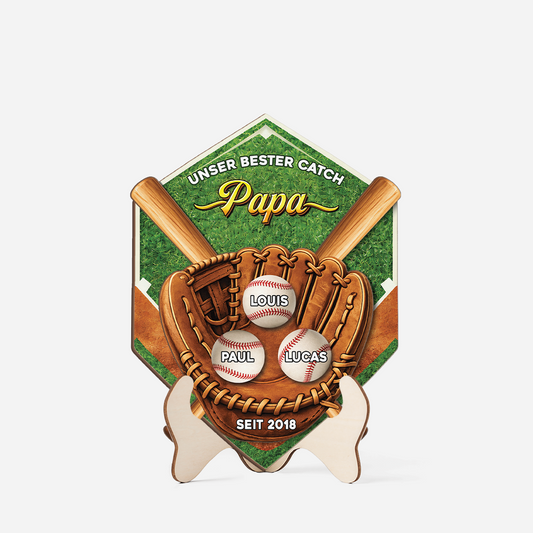 8113QGE1 3d druck effekt unser bester catch papa personalisiertes geschenk holzaufsteller papaopa baseball 8113qsfhb