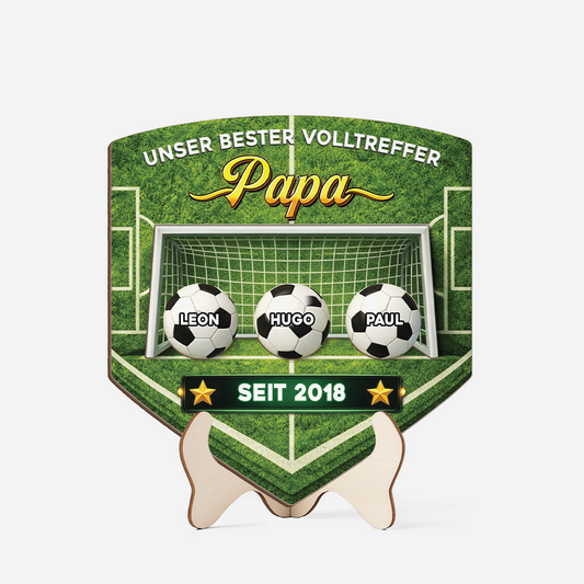 8114QGE1 3d druck effekt unser bester volltreffer papa personalisiertes geschenk holzaufsteller papaopa fussball 8114qsfhb