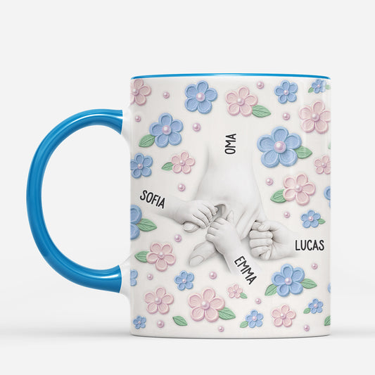 8118MGE2 3d druck effekt hand in hand personalisiertes geschenk mama oma tasse blute 8118m6qca