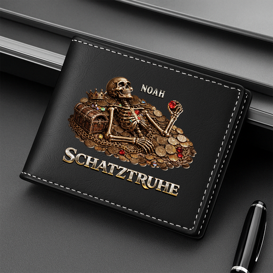 8132JGE2 3d druck effekt schatztruhe personalisierte geschenke herren portemonnaie 8132j6xmb