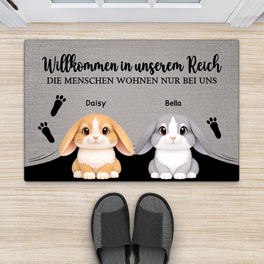 8143DGE2 willkommen in meinem reich die menschen wohnen nur bei mir personalisierte geschenke fur kaninchen fussmatte lustig_ 8143dak5i