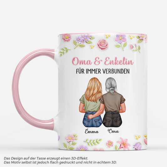 8153MGE1 3d druck effekt mama tochter ewig vereint oma mama tasse personalisieren blumen 8153mslaa