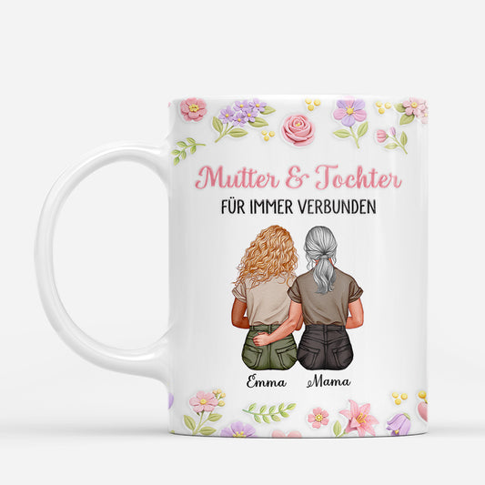 8153MGE2 3d druck effekt mama tochter ewig vereint oma mama tasse personalisieren blumen 8153mslaa