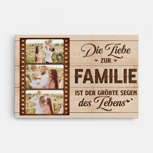 8162CGE1 die liebe zur familie ist der grosste segen des lebens personalisierte geschenke foto leinwand mamapapa 8162csfwi