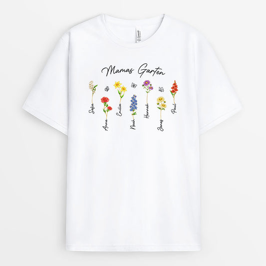 8171AGE1 mamas garten personalisiertes geschenk garten oma mama t shirt_ schmetterling lineart 8171a8v5a