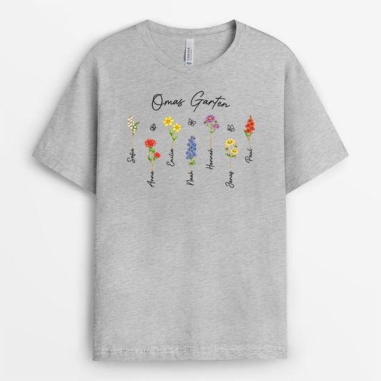 8171AGE2 mamas garten personalisiertes geschenk garten oma mama t shirt_ schmetterling lineart 8171a8v5a