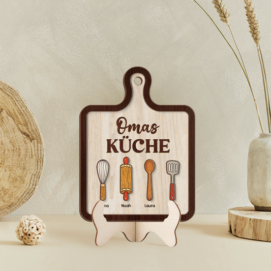 8176QGE2 mamas kuche personalisiertes geschenk holzaufsteller mamaoma 8176qcxma