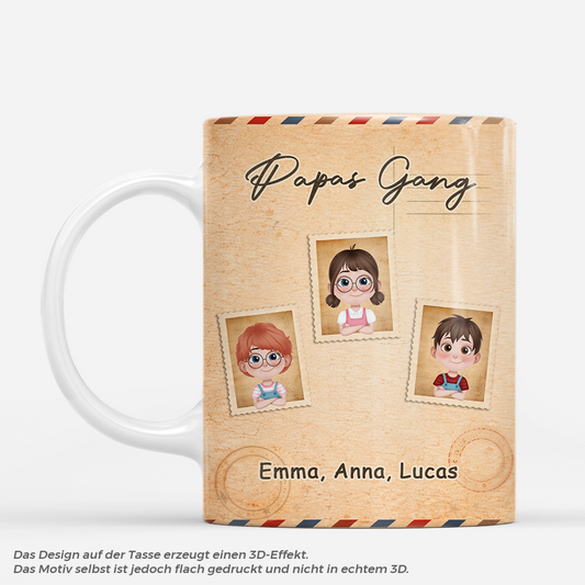 8191MGE1 3d druck effekt papas gang briefmarken personalisiertes geschenk mamapapa tasse 8191mtxcb