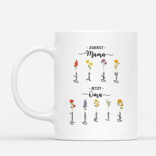 8192MGE1 erst mama jetzt oma personalisiertes geschenk tasse glitzer blumen 8192m8v5a_2