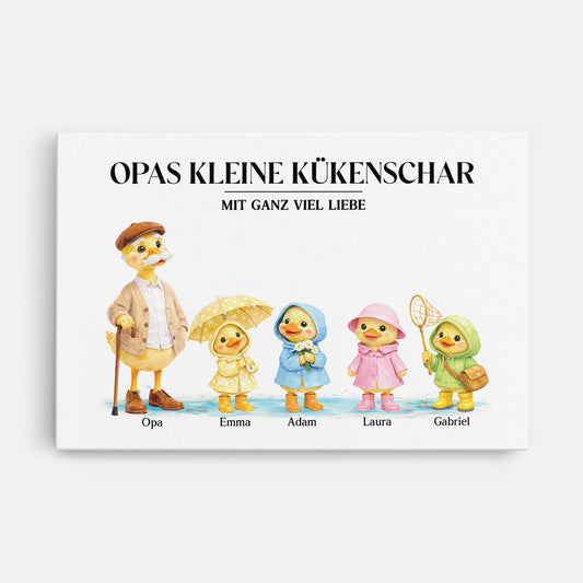 8252CGE1 opas kleine kukenschar mit ganz viel liebe personalisiertes geschenk leinwand opa oma 8252c6pma