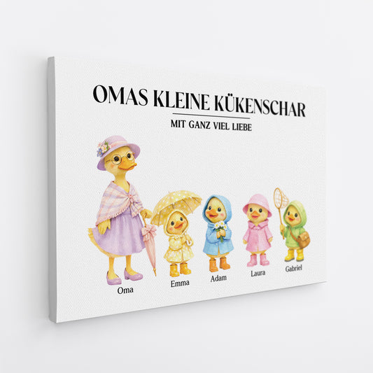 8252CGE2 opas kleine kukenschar mit ganz viel liebe personalisiertes geschenk leinwand opa oma 8252c6pma