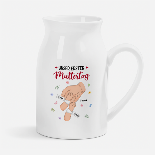 8308OGE1 unser erster muttertagvatertag personalisiertes geschenk keramik vase mama papa 8308otewa