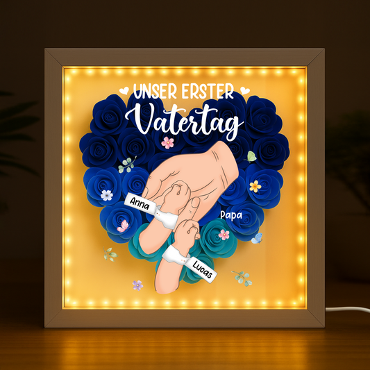 8308OGE2 unser erster muttertag vatertag personalisiertes geschenk blumen 3d bilderrahmen mama papa 8308otewa