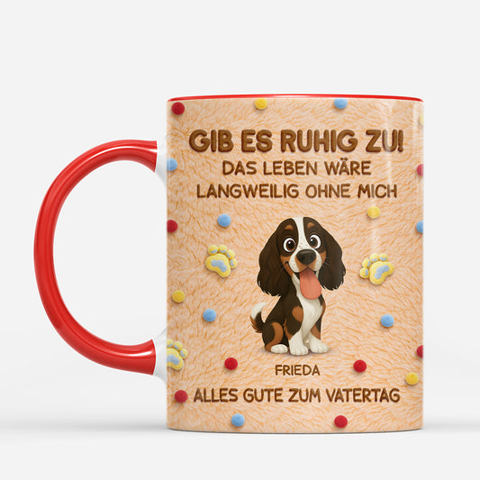 8349MGE2 3d druck effekt das leben ware ohne hund langweilig personalisierte hunde geschenke tasse sherpa 8349mcqnc