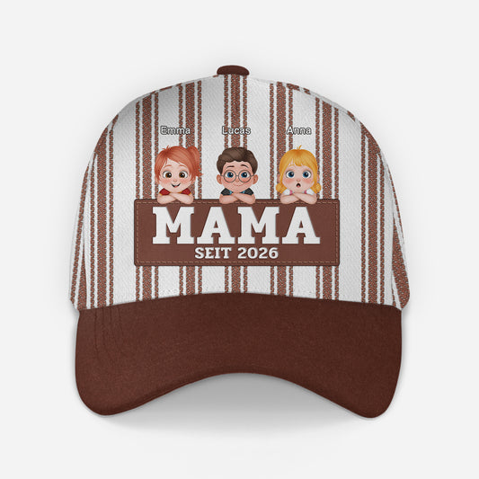 8369JGE1 papa seit personalisiertes geschenk kappen papa mama cartoon streifen 8369j 2