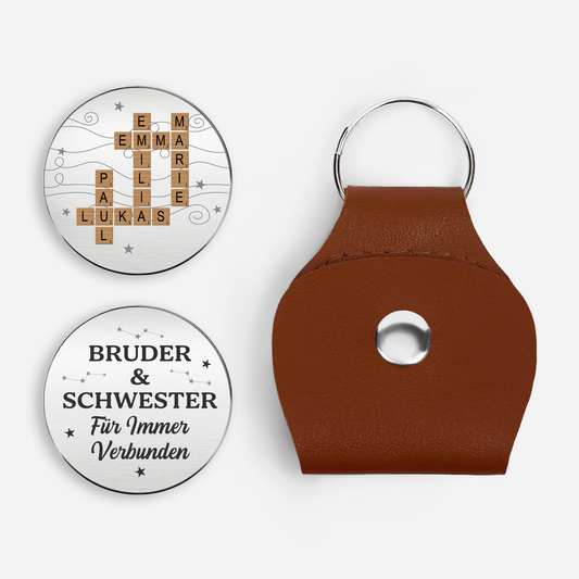 8372AGE1 geschwister personalisiertes kreuzwortratsel geschenk pocket hug schlusselanhanger 8372aj6fca