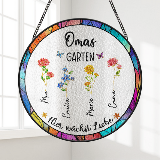 8376UGE1 mamas garten hier wachst liebe personalisiertes geschenk buntglas sonnenfanger mama oma 8376ucx5a