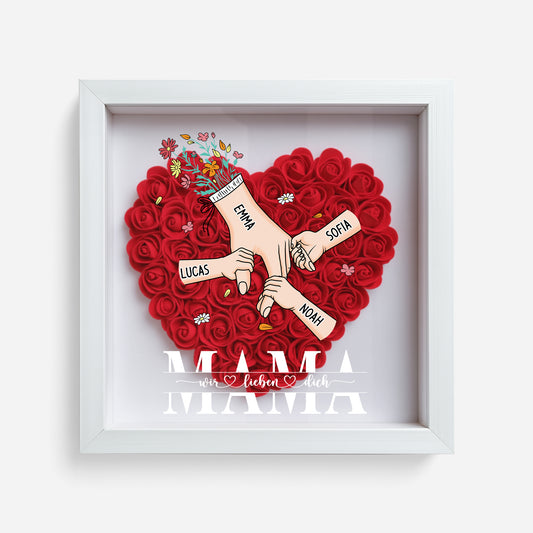 8391OGE1 mama wir lieben dich personalisiertes geschenk blumen 3d bilderrahmen mama oma 8391o6p5a