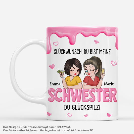 8402MGE1 3d druck effekt gluckwunsch du bist meine schwester personalisierte geschenke beste freundin tassen 8402m8dne