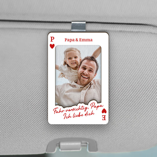 8410GGE1 fahr vorsichtig personalisierte geschenke foto auto visier clip papa mama spielkarte 8410g8pab