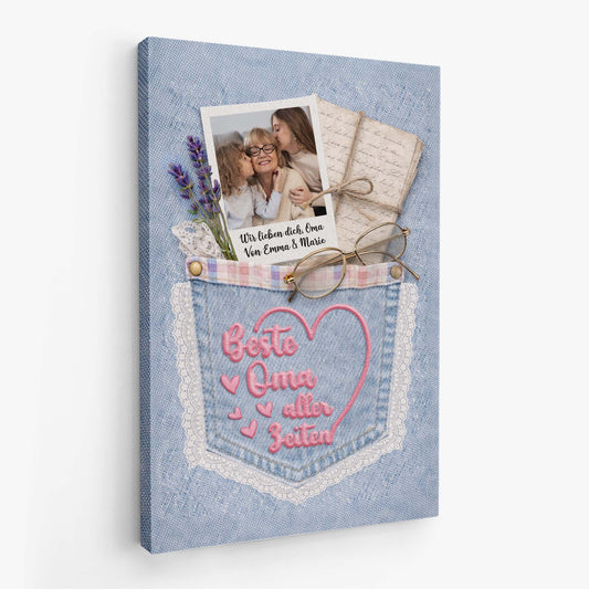 8412CGE2 3d druck effekt beste mama aller zeiten personalisierte geschenke foto leinwand mama oma jeans 8412cnlna