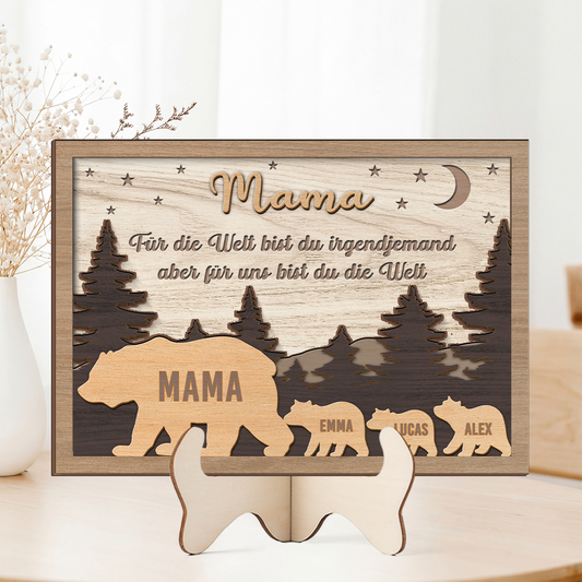 8423QGE2 fur die welt bist du ein papa fur uns bist du die welt personalisiertes geschenk holzaufsteller papa mama bar 8423qcc1b