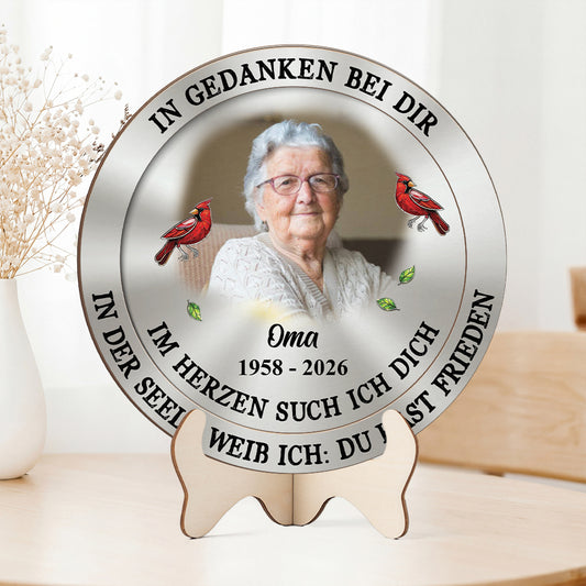 8426QGE2 du hast deinen frieden gefunden personalisierte trauergeschenke holzaufsteller opa oma 8426qcpab