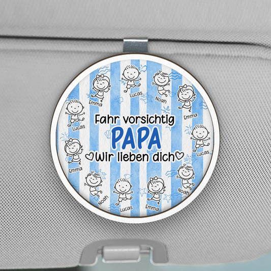8433GGE1 fahr vorsichtig mama wir lieben dich personalisiertes geschenk auto visier clip mama papa 8433gtyeb