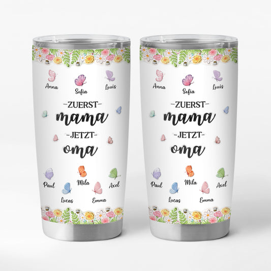 8457TGE1 3d druck effekt erst mama jetzt oma personalisiertes geschenk 590ml thermobecher schmetterlinge 8457t8pca