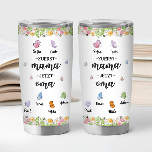 8457TGE2 3d druck effekt erst mama jetzt oma personalisiertes geschenk 590ml thermobecher schmetterlinge 8457t8pca