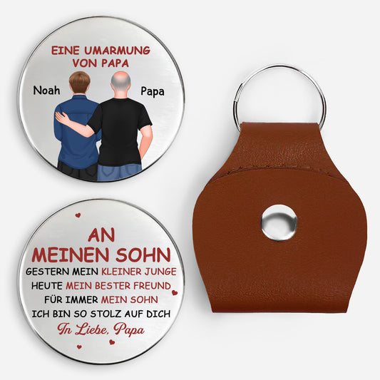 8497AGE1 eine umarmung von papa personalisiertes geschenk pocket hug schlusselanhanger tochter sohn 8497ajsvbb_1