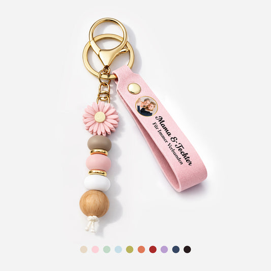 8510MGE1 fur immer verbunden personalisierte geschenke foto daisy schlusselanhanger perlen mama oma tochter 8510mj8pwa