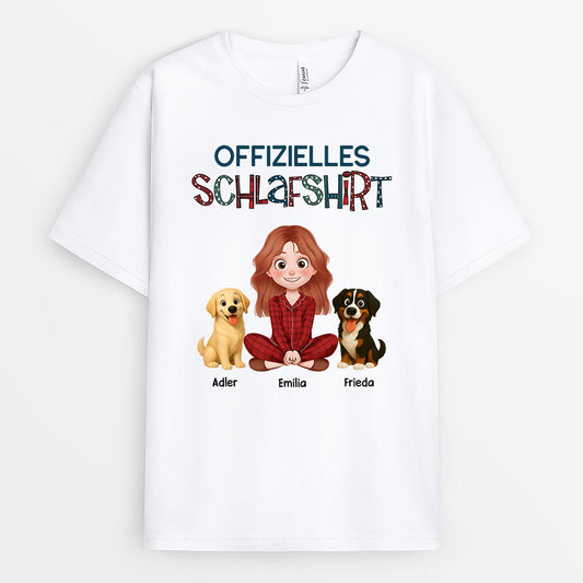 8517AGE1 offizielles schlafshirt hund personalisierte hunde geschenke t shirt cartoon punktchenmuster 8517atqlc