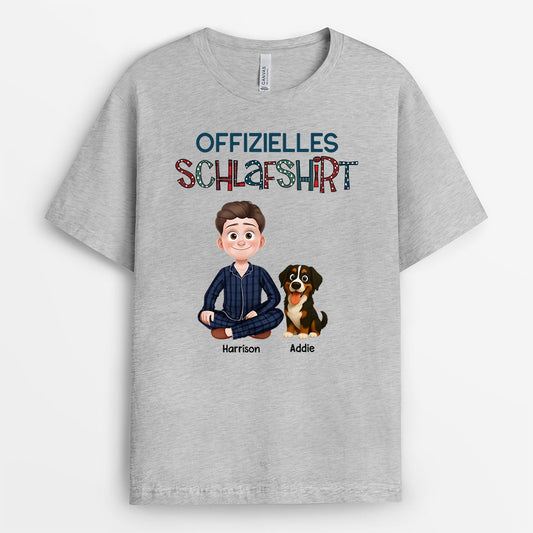 8517AGE2 offizielles schlafshirt hund personalisierte hunde geschenke t shirt cartoon punktchenmuster 8517atqlc