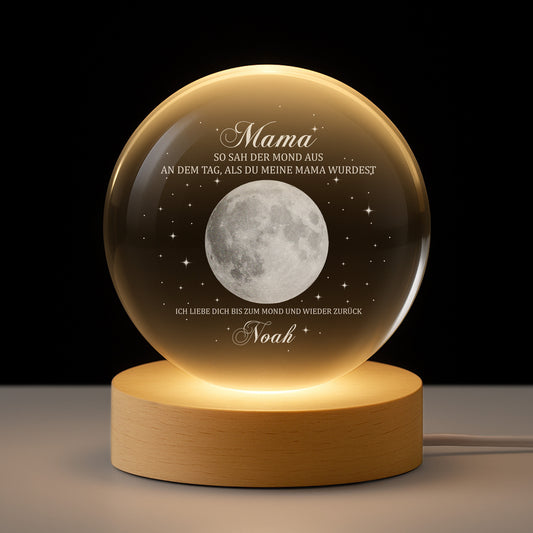 8528LGE1 so sah der mond aus als du mama wurdest kristallkugel personalisiert mama oma mondphase 8528lcfba