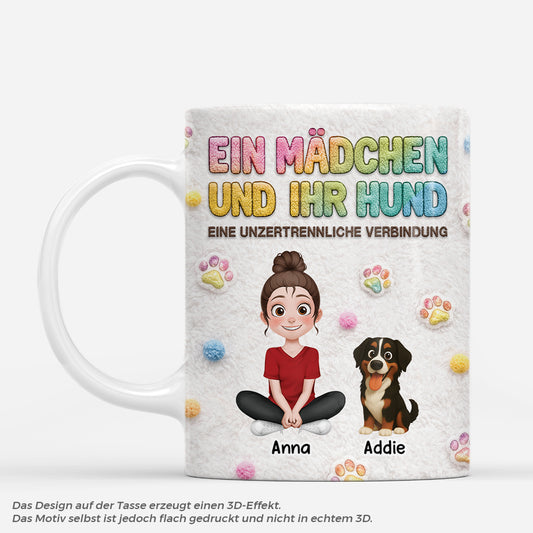 8532MGE1 3d druck effekt eine unzertrennliche verbindung personalisierte hunde geschenke tasse teddystoff 8532mtptc