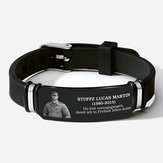 8538JGE1 du bist vorangegangen damit ich in freiheit leben kann uhrenband personalisierte trauergeschenke armband mit foto_ fur soldat 8538jsfcb