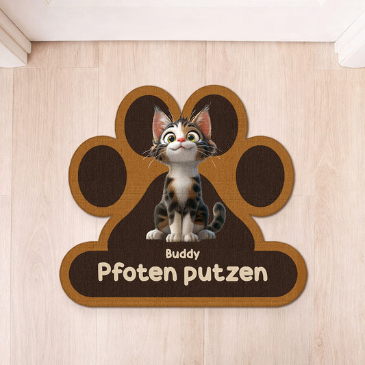 8545AGE1 pfoten putzen personalisierte geschenke katze fussmatte unregelmassige form 8545ad8hbd