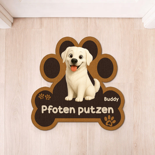 8545AGE1 pfoten putzen personalisiertes hunde geschenk fussmatte unregelmassige form 8545ad8hbc
