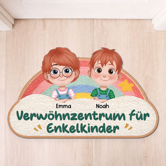 8554AGE1 verwohnzentrum fur enkelkinder personalisiertes geschenk fussmatte oma und opa unregelmassige form regenbogen 8554adtkla
