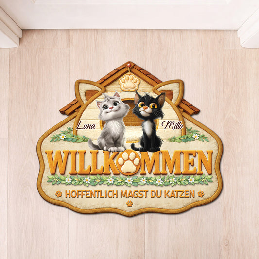8561AGE1 hoffentlich magst du katzen fussmatte katzen personalisiert unregelmassige form 8561adalmd