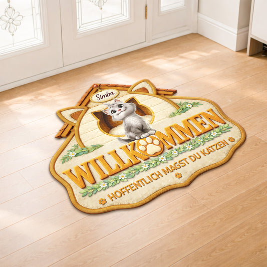 8561AGE2 hoffentlich magst du katzen fussmatte katzen personalisiert unregelmassige form 8561adalmd