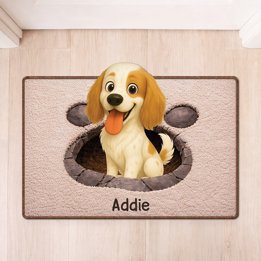 8565AGE1 3d druck effekt hund personalisiertes hunde geschenk fussmatte unregelmassige form 8565adsfnc