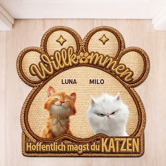 8568AGE1 3d druck effekt hoffentlich magst du katzen personalisierte geschenke katze fussmatte unregelmassige form 8568adshld