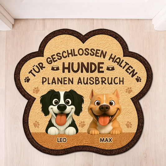 8581AGE1 tur geschlossen halten hunde planen ausbruch personalisiertes hunde geschenk fussmatte unregelmassige form 8581ad6qwc_1