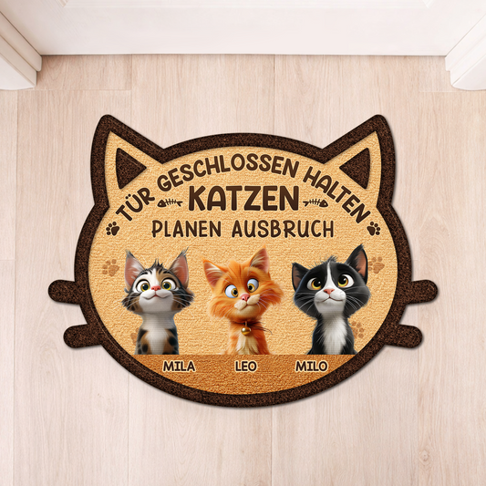8581AGE1 tur geschlossen halten katzen planen ausbruch personalisierte geschenke katze fussmatte unregelmassige form 8581ad6qwd