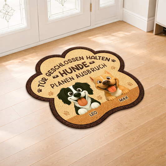 8581AGE2 tur geschlossen halten hunde planen ausbruch personalisiertes hunde geschenk fussmatte unregelmassige form 8581ad6qwc